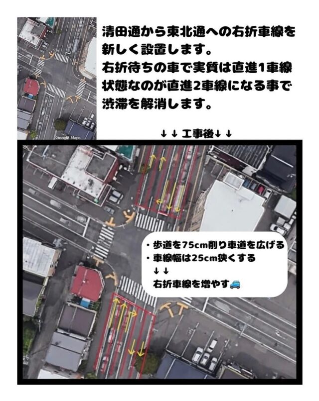 渋滞解消と事故防止の工事
